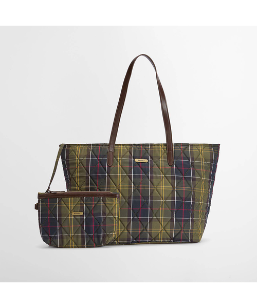 Barbour Wetherham Quilted tartan tote bag