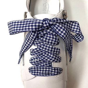 Navy/White checked lace-brand-Moda Bella Shoes